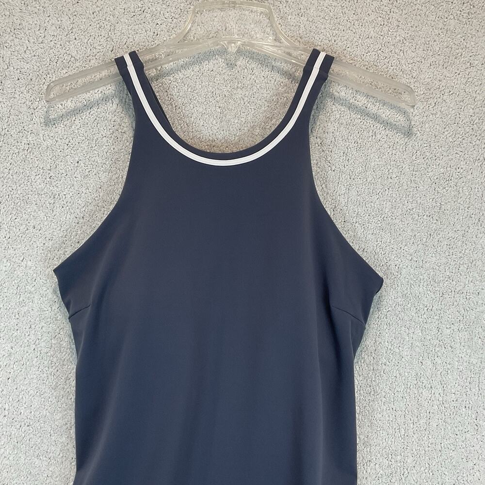 Vuori Volley Dress Halter Crossback Blue Active Exercise Pickleball Womens L